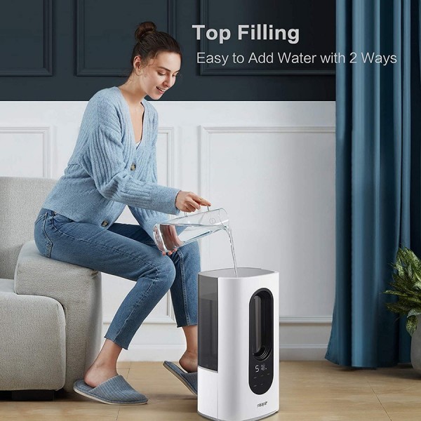 Humidifiers pasapair Ultrasonic Humidifier, 3500ml Top Fill with Cool Mist for Large Room Bedroom Office, Auto Shut-Off, Sleep Mode, Whisper-Quiet Operation for Babies, Touch Remote Control