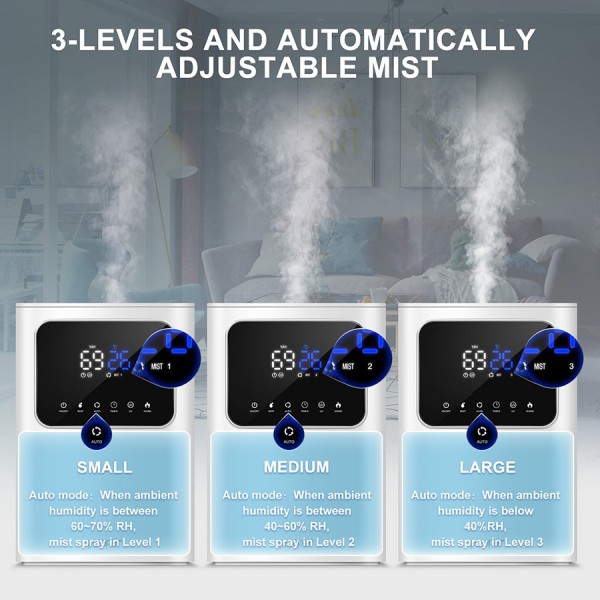 Humidifiers 6L pasapair Top Fill Humidifier 2-in-1 Ultrasonic Warm and Cool Mist Humidifier with Essential Oil Tray for Large Room Bedroom Auto Shut-Off Quiet Operation for Babies Remote Control