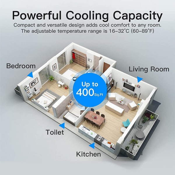 Pasapair 10000 BTU 3-in-1 Portable Air Conditioner/Air Cooler with Dehumidifier&Fan Mode/Quiet AC unit Cools Rooms to 400 sq.ft,with Remote Control,LED Panel,Wheels for Easy Mobility for Home Office