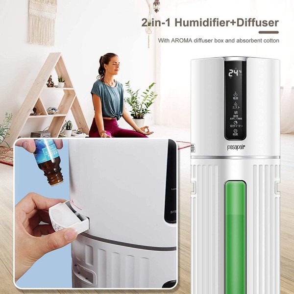 Humidifiers by pasapair Ultrasonic Humidifier 8L large capacity for 550 ft² room 2.11Gal Top Filling Cool Mist 3-IN-1 Essential Oil Tray Auto Shut-Off Quiet Operation Remote Control Night
