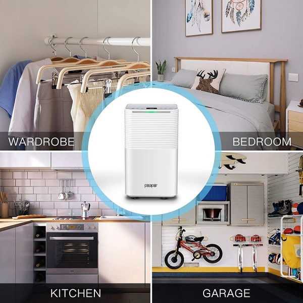 Pasapair 12L/24H electronic dehumidifier ，2L water tank