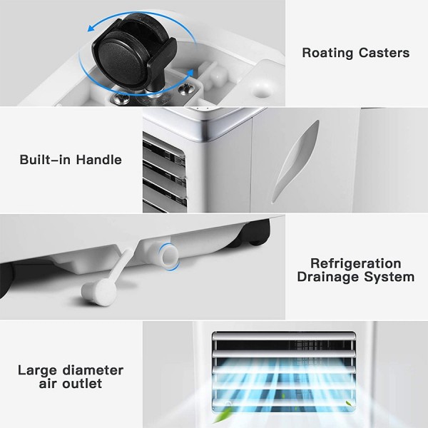 Pasapair 10000 BTU 3-in-1 Portable Air Conditioner/Air Cooler with Dehumidifier&Fan Mode/Quiet AC unit Cools Rooms to 400 sq.ft,with Remote Control,LED Panel,Wheels for Easy Mobility for Home Office