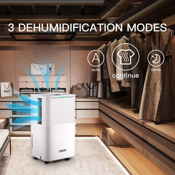 Pasapair 12L/24H electronic dehumidifier ，2L water tank
