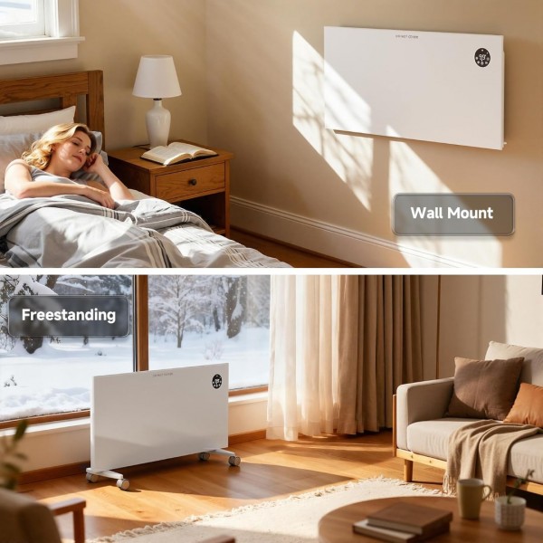 Pasapair 1500W Convection Panel Heater, Remote, WiFi App & Alexa Control